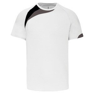 Proact PA436 - Unisex kortærmet sportst-shirt White / Black / Storm Grey