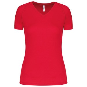 Proact PA477 - Kvinders kortærmet sportst-shirt med V-udskæring Red