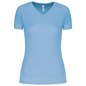 Proact PA477 - Kvinders kortærmet sportst-shirt med V-udskæring Sky Blue
