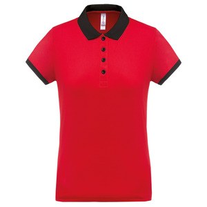 Proact PA490 - Kvinders Performance Pique Polo Shirt Red / Black