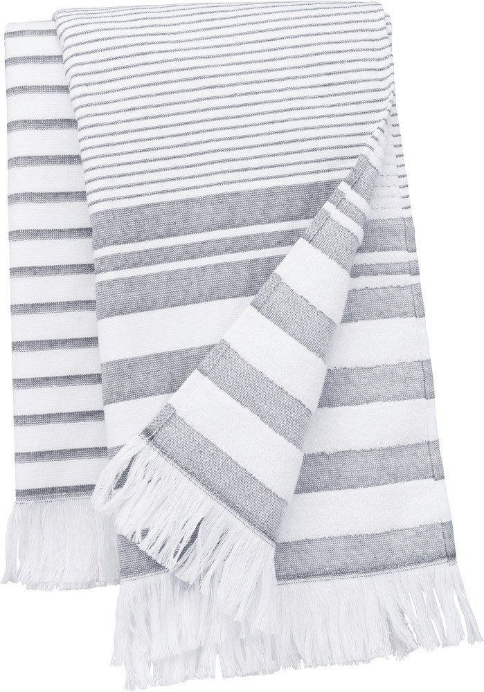 Kariban K132 - Stribet badehåndklæde med frynser