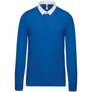 Kariban K213 - Rugby poloshirt Light Royal Blue / White