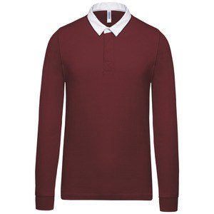 Kariban K213 - Rugby poloshirt Wine / White