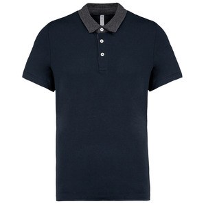 Kariban K260 - Herre poloshirt i tofarvet Jersey Navy/Dark Grey Heather