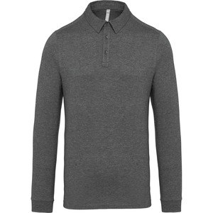 Kariban K264 - Langærmet Jersey poloshirt til mænd Grey Heather