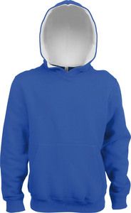 Kariban K453 - Sweatshirt med hætte til børn Light Royal Blue / White