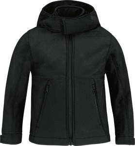 B&C CGJK969 - Softshell jakke med hætte Black