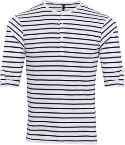 Premier PR218 - Long John T-shirt til mænd White / Navy