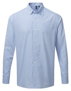 Premier PR252 - Stor Gingham skjorte med tern Light Blue/ White