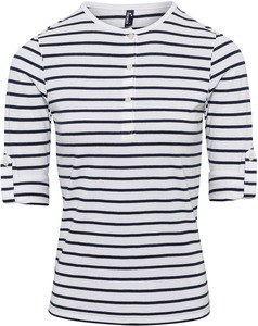 Premier PR318 - Long John T-shirt til kvinder White / Navy