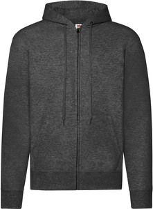 Fruit of the Loom SC62062 - Sweatshirt med hætte og lynlås Dark Heather Grey