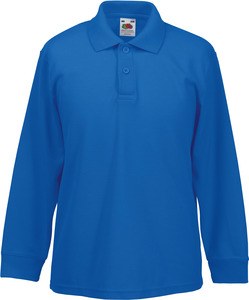 Fruit of the Loom SC63201 - Børne poloshirt 65/35 lange ærmer Royal Blue