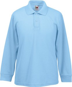 Fruit of the Loom SC63201 - Børne poloshirt 65/35 lange ærmer Sky Blue