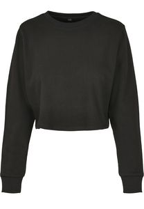 Build Your Brand BY131 - Ladies Terry Cropped Crew Black