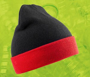 Result RC930X - Genanvendt beanie i akryl med kontrastflap