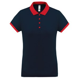 Proact PA490 - Kvinders Performance Pique Polo Shirt Sporty Navy / Red