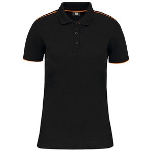 WK. Designed To Work WK271 - Kvinders Daytoday kontrast-poloshirt med korte ærmer Black / Orange