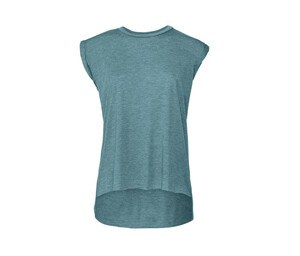 Bella+Canvas BE8804 - T-shirt til kvinder med valsede ærmer Heather Deep Teal