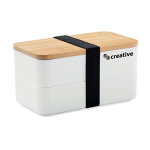 GiftRetail MO6627 - BAAKS Lunch box in PP and bamboo lid White