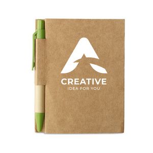 GiftRetail MO7626 - CARTOPAD Memo blok med mini resy pen Lime