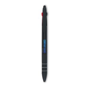 GiftRetail MO8812 - MULTIPEN 3-farvet kuglepen med stylus Black