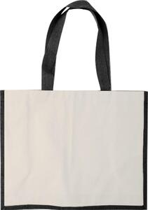 CAMPO DE FIORI Jute og canvas shopping taske - GiftRetail MO8967 black