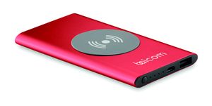 GiftRetail MO9498 - POWER&WIRELESS Trådløs Power bank 4000mAh Red