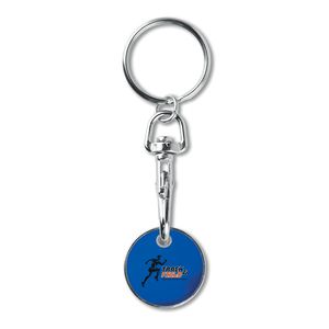 GiftRetail MO9748 - TOKENRING Nøglering med polet (€uro) Royal Blue