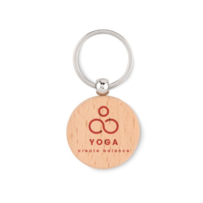 GiftRetail MO9773 - TOTY WOOD Round wooden key ring