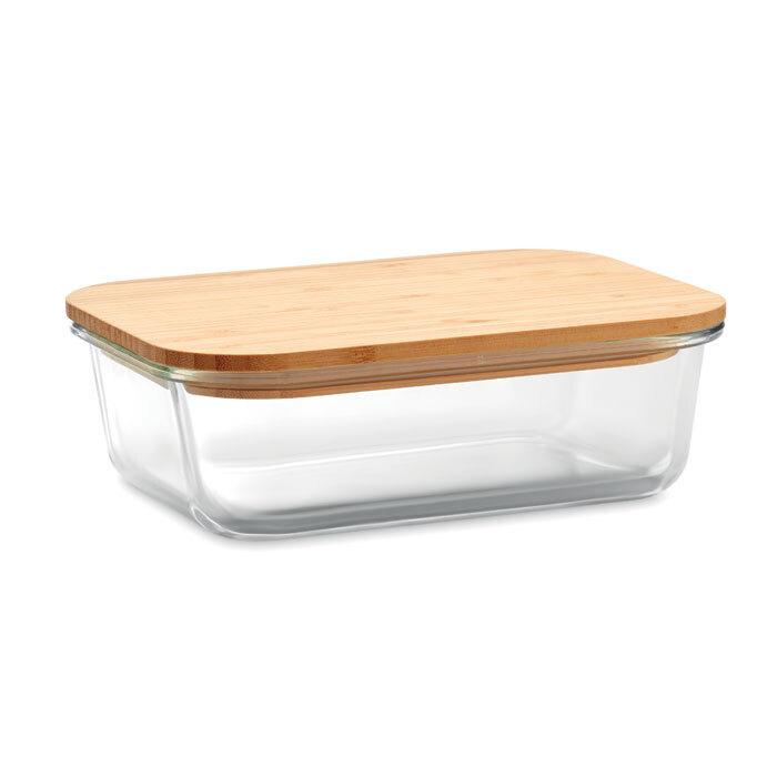 GiftRetail MO9962 - TUNDRA LUNCHBOX Madkasse i glas med bambus låg