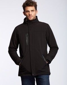 Mustaghata MONTERO - SOFTSHELL JACKET UNISEX WITH REMOVABLE HOOD HooDDooH Black