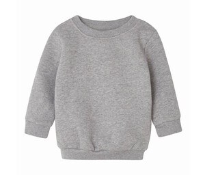 BABYBUGZ BZ064 - BABY ESSENTIAL SWEATSHIRT Heather Grey Melange