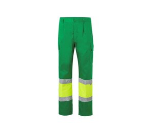 VELILLA VL157 - To-tonede bukser med høj synlighed Fluo Yellow / Green