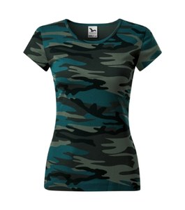 Malfini C22 - Camo Pure T-shirt til kvinder camouflage petrol