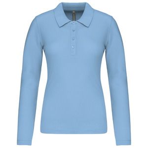 Kariban K257 - Langærmet pique poloshirt til kvinder Sky Blue