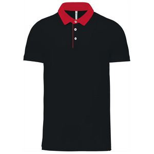 Kariban K260 - Herre poloshirt i tofarvet Jersey Black / Red