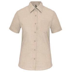 Kariban K548 - JUDITH - LADIES' SHORT SLEEVE EASY CARE POLYCOTTON POPLIN SHIRT Angora (Natural)