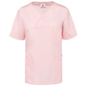 WK. Designed To Work WK507 - Unisex short-sleeved polycotton tunic Pale Pink