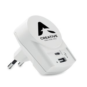 Skross MO6883 - EURO USB CHARGER A/C Skross Euro USB-oplader (AC) White