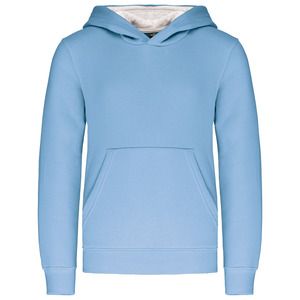 Kariban K453 - Sweatshirt med hætte til børn Sky Blue / White