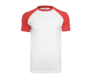 Build Your Brand BY007 - Baseball T-shirt White / Red