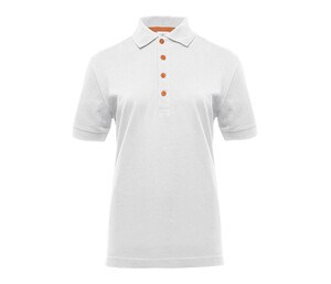 BLACK&MATCH BM101 - Ladies' contrasting button poloshirt White / Orange