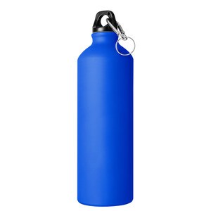 EgotierPro 33545 - 750 ml Aluminiumflaske med Skruelåg og Karabinhage MATT Blue
