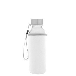 EgotierPro 39528 - Glasflaske med Ståltop og Neopren Cover 420ml JARABA BLGR