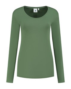 Lemon & Soda LEM1267 - Ls T-shirt med rund hals, kvinde Army Green