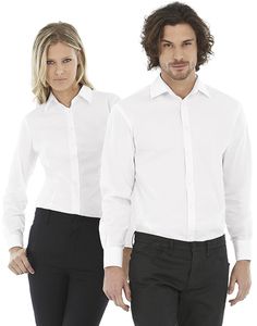 B&C SMP21 - Sort slips Elastane Ls skjorte
