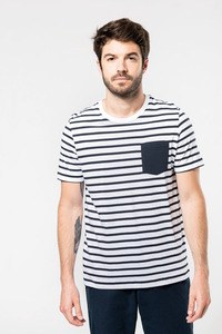 Kariban K378 - Sailor-stribet T-shirt med kortærmet lomme