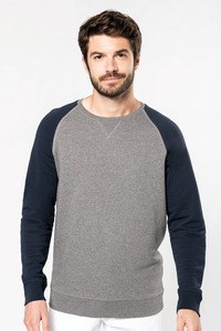Kariban K491 - Herre økologisk tofarvet sweatshirt med rund hals og raglanærmer