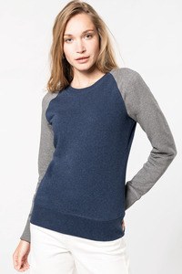 Kariban K492 - Økologisk tofarvet sweatshirt med rund hals til kvinder