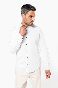 Kariban K588 - Langærmet linned og bomuldsskjorte til mænd